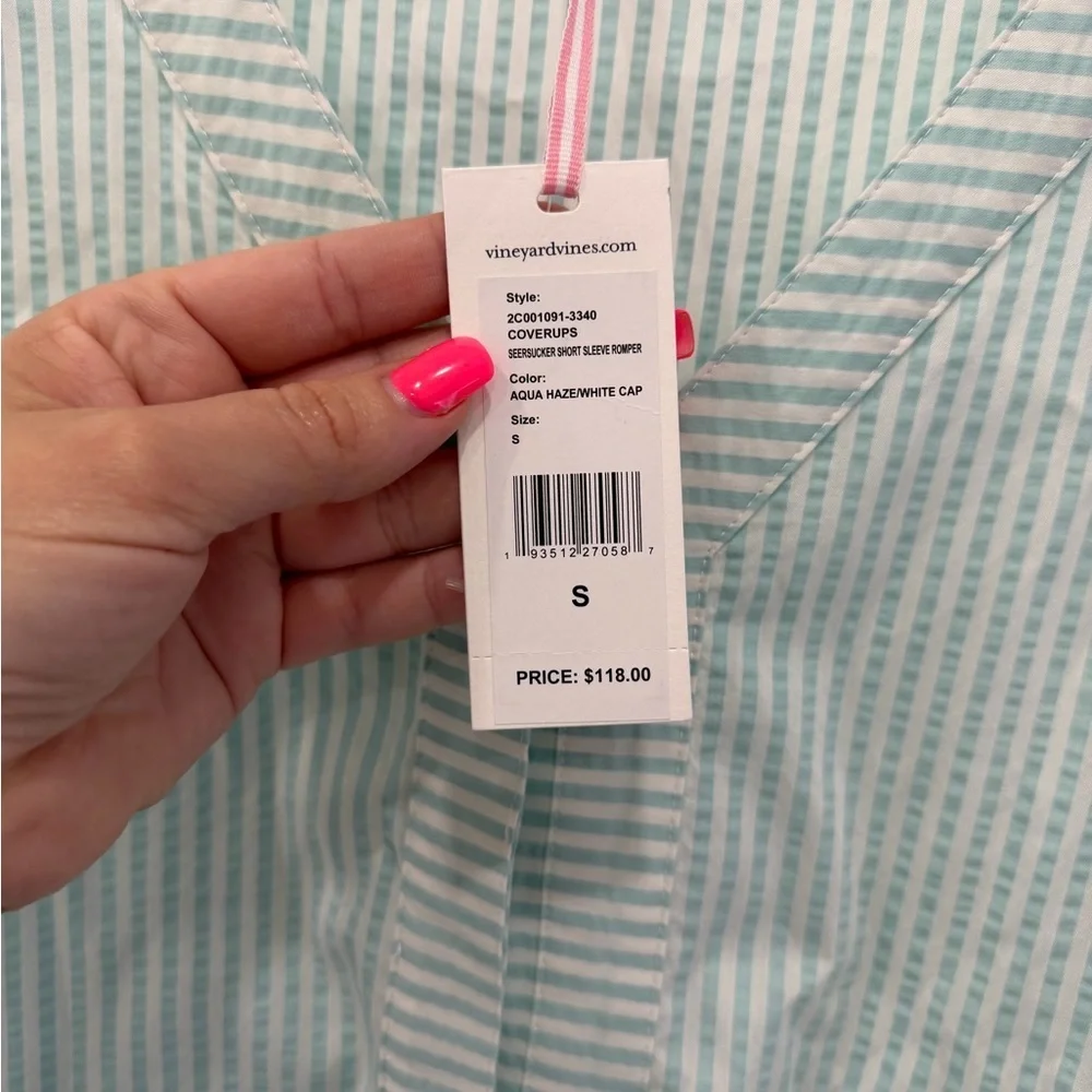 Vineyard Vines Sky Blue Seersucker Swim Cover-Up